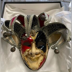 Venetian Carnival Jolly Jester 7 Point Mask Made in Italy 2012
